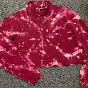 Hand bleached cropped sweater